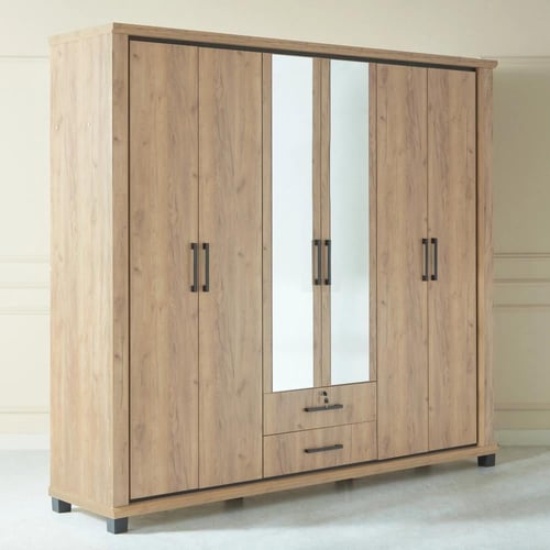 دولاب ملابس بلفورت خشب 6 أبواب بدرجين ومرايا وقفل...