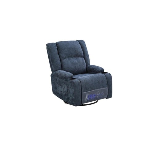 كرسي استرخاء دوار لورينزا قماش شانيل لون ازرق غامق...