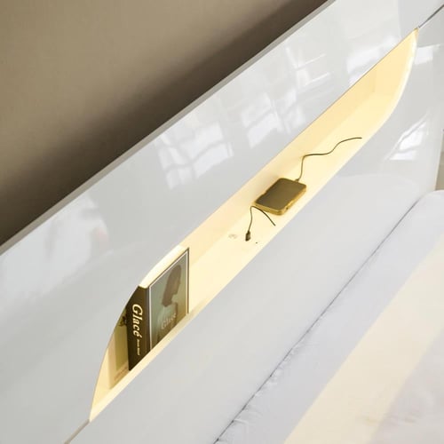 طقم غرفة نوم كينج بلمعان عالي 4 قطع من ديكسون - 18...