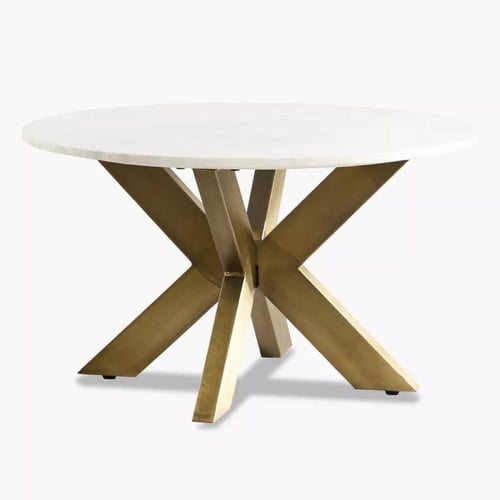 طاولة قهوة فيرليناي مستديرة بسطح رخامي طبيعي ابيض...