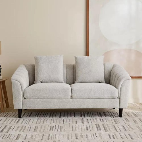 كنبة سيرينا بمقعدين مع وسادتين قماش بوكليه لون رما...