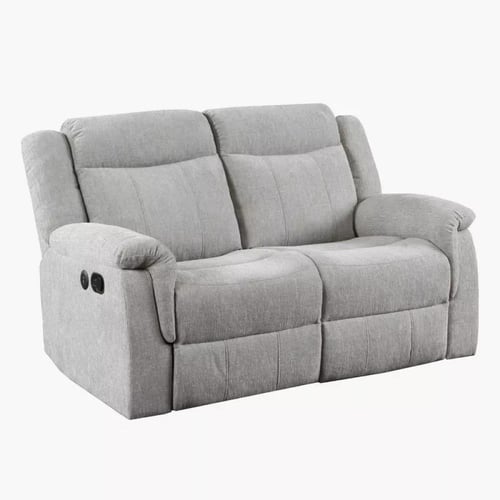 كنبة استرخاء لوزيرا قماش لون رمادي فاتح مقعدين قاب...