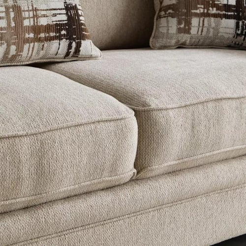 كنبة أورفيلّا بمقعدين مع وسادتين قماش لون بيج بارج...