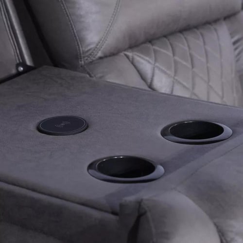 كنبة استرخاء ميريلّا جلد 3 مقاعد بشريط إل إي دي مع...