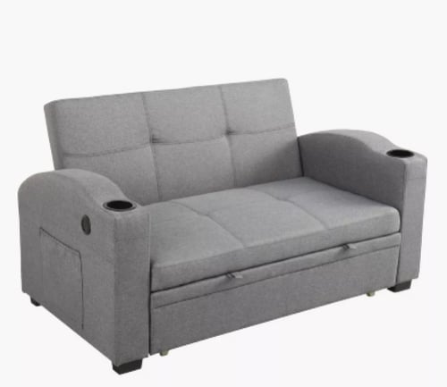 كنبة سرير ثنائية مع 2 حامل أكواب ومنفذ يو إس بي من...