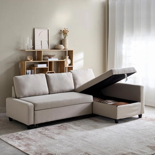 كنبة سرير ركنية يمين يسار مقعدين مع مساحة تخزين من...