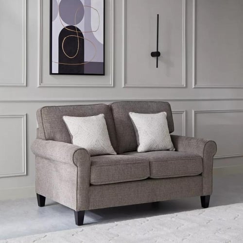 كنبة كاستيلّا مقعدين بوسادتين لون ابيض هيكل خشب ال...