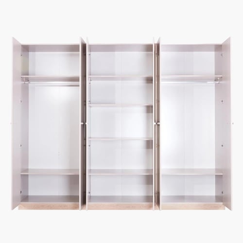 دولاب ملابس هايز خشب 6 أبواب مع مرايا مقاس 216x60x...