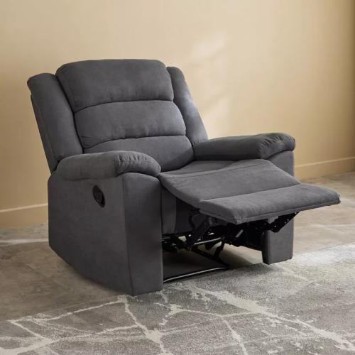 كنبة استرخاء فليكس بمقعد واحد قماش لون رمادي بأرجل...