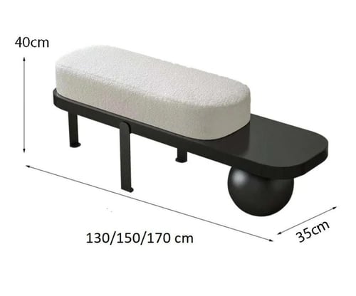 مقعد بنش تاريو من المعدن و الخشب و قماش البوكليه م...