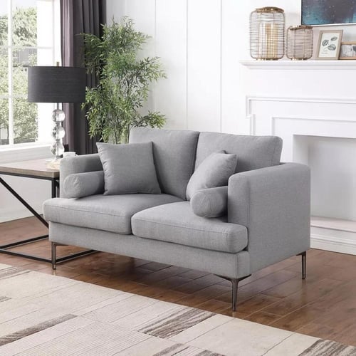 كنبة مقعدين مع ووسادتين مستديرتين من كويلا لون رما...