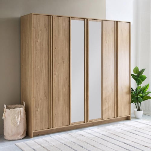 دولاب ملابس داينستي خشب بـ 6 أبواب و 2 أدراج و مرا...