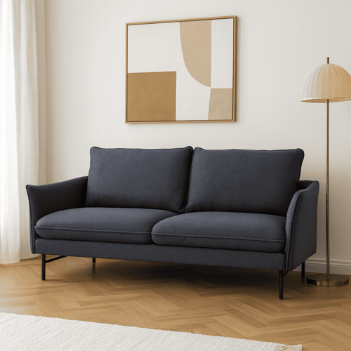 كنب بيزا مودرن 2 مقعد قماش بيج