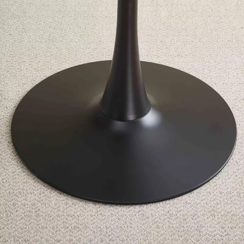 طقم طاولة سفرة مستديرة حجر ملبد بقاعدة معدن اسود م...