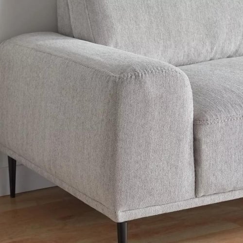 كنبة مونتارا 3 مقاعد قماش لون رمادي بارجل معدنية ل...