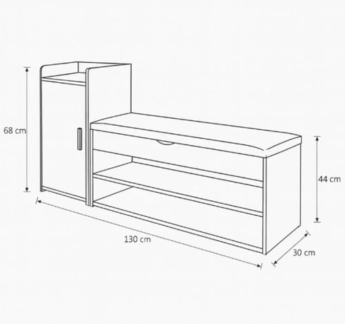 خزانة احذية إنترسمارت مع وسادة جانبيه لون اسود مع...