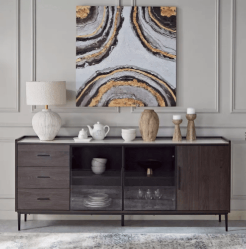 خزانة جانبية من لوسينا بسطح من الحجر الملبد 3 باب...