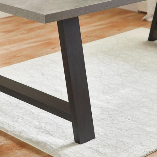 طاولة سفرة كامبريدج سطح خشب 8 مقاعد لون رمادي مقاس...