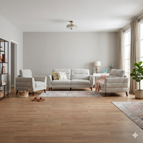 طقم كنب بارلينا كرسي بمساند ذراعين، كنبة مقعدين، ك...