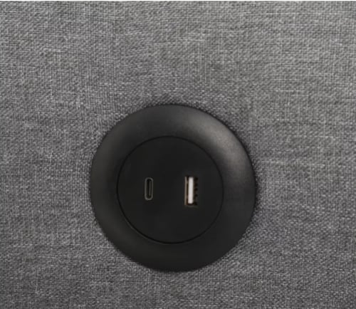 كنبة سرير ثنائية مع 2 حامل أكواب ومنفذ يو إس بي من...