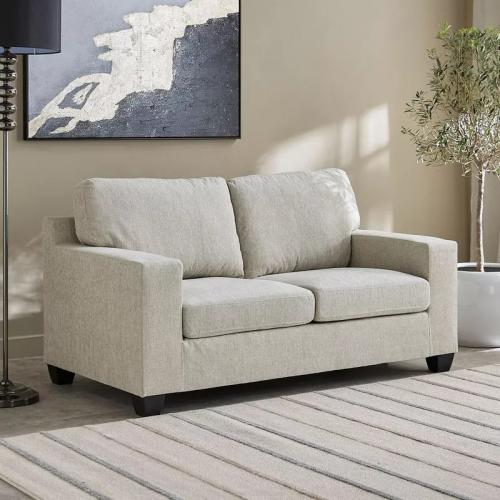 كنبة إيليت قماش مقاعدين لون كريمي بأرجل بلاستيك مت...