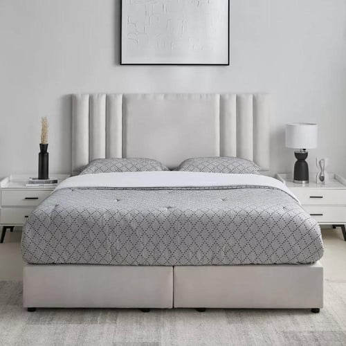 سرير توين منجد بتصميم أنيق من باري- 120x200 سم