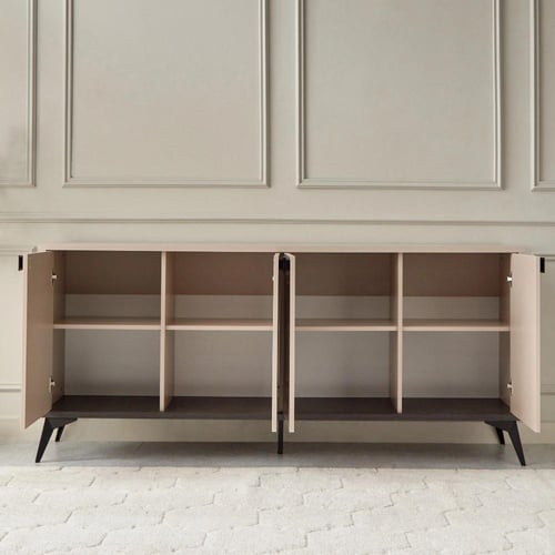 خزانه بوفيه جانبية لوكسمبورغ 4 ابواب لون بيج فاتح...