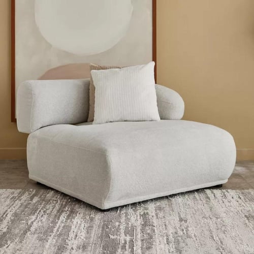 كنبة مفردة ديلورا بذراع أيمن ووسادتين قماش مخملي ل...