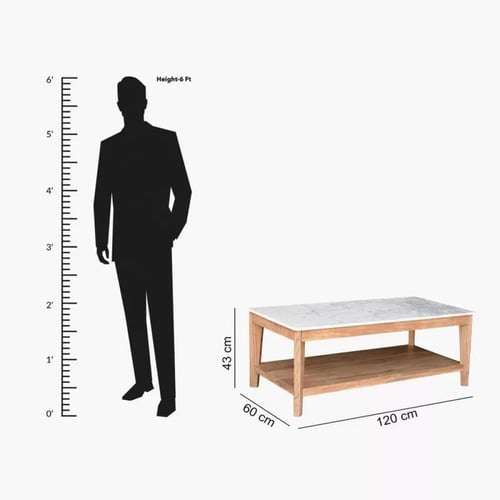 طاولة قهوة نيريلا بسطح من الرخام برف و قاعدة من ال...