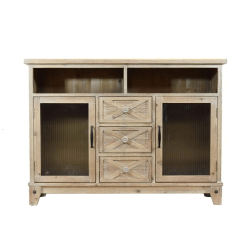 دولاب خشبي بتصميم ريفي أنيق مزود بثلاثة أدراج وأبو...