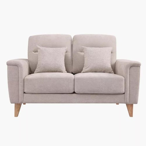 كنبة فيورنا مقعدين مع 2 وسادة قماش لون رمادي فاتح...