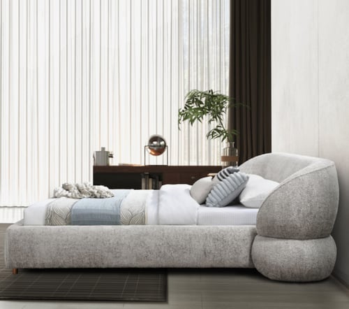 سرير كارمن منجد بقماش شانيل بيج فاخر