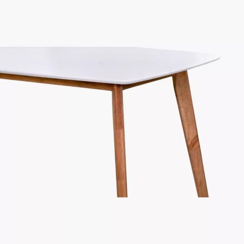 طقم طاولة طعام رومينا خشب مطّاط مع 4 مقاعد منجد قم...