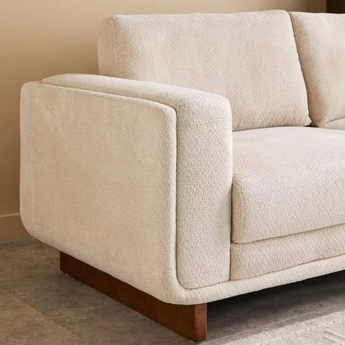 كنبة كالڤونا ثلاثية المقاعد قماش بوكيلة لون كريمي...