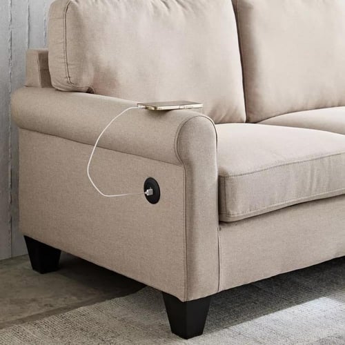 كنبة زاوية كازا مودرن على الناحيتين 3 مقاعد قماش م...