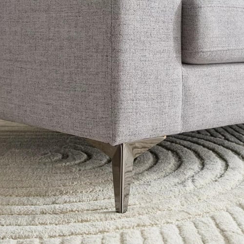 كنبة فيوريلا 3 مقاعد قماش كتان لون رمادي بارجل معد...