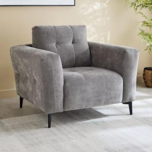 كنبة مفردة كورفيسّا بمساند ذراعين قماش لون رمادي ب...