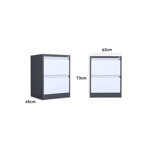 خزانة حديد إيمانويللا درجين - ابيض ورمادي