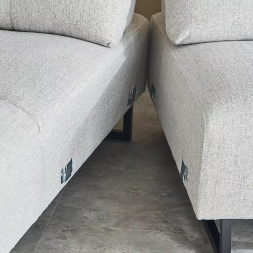 كنبة زاوية زين يسار قماش لون كريمي بظهر قابل للتعد...