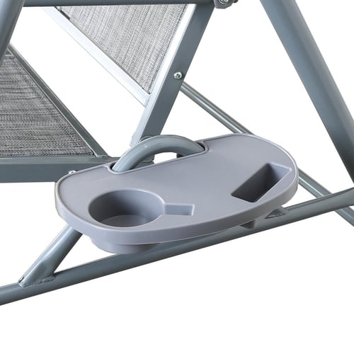 أرجوحة للحديقة بثلاثة مقاعد مع مظلة بيزا - رمادي