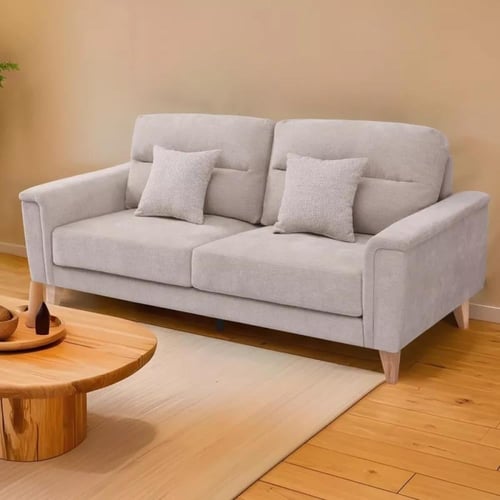 كنبة فيورنا 3 مقاعد مع 2 وسادة قماش لون رمادي فاتح...