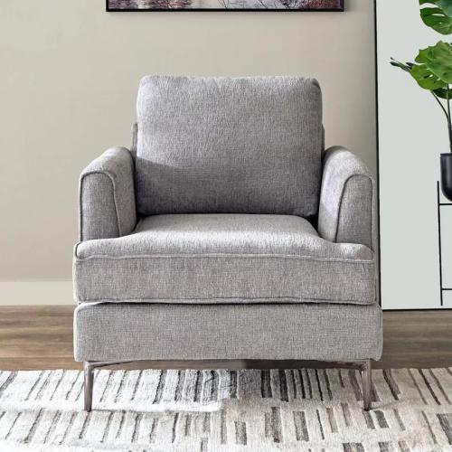 كرسي أوستن بمساند ذراعين قماش بوليستر لون رمادي با...