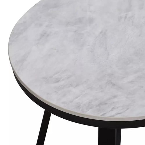 طقم طاولة سطح أحجار متكلسة مقعدين قماش لون رمادي ب...