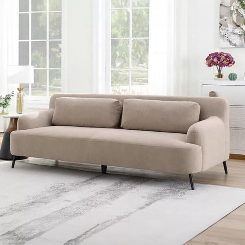 كنبة ليينيو 3 مقاعد مع وسادتين قماش لون بيج بارجل...