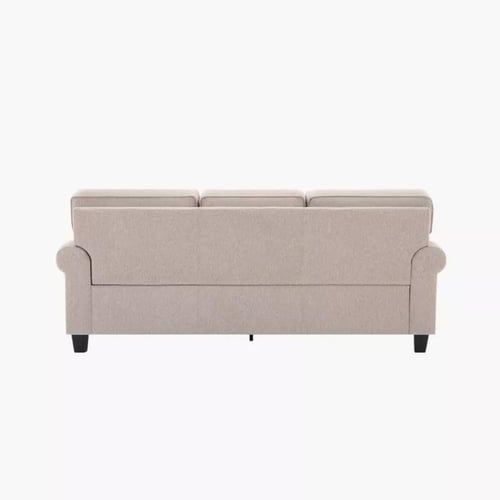 كنبة أردينا 3 مقاعد و 3 وسائد قماش لون بيج بارجل ب...