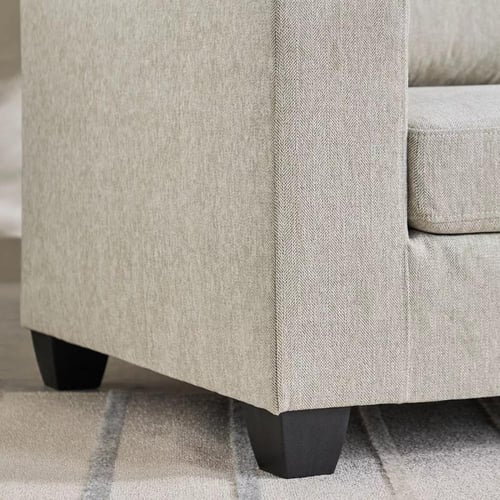 كنبة إيليت قماش مقاعدين لون كريمي بأرجل بلاستيك مت...