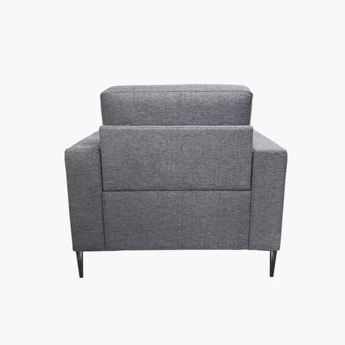 كرسي بمساند ذراعين قماش كتان لون رمادي غامق من مار...