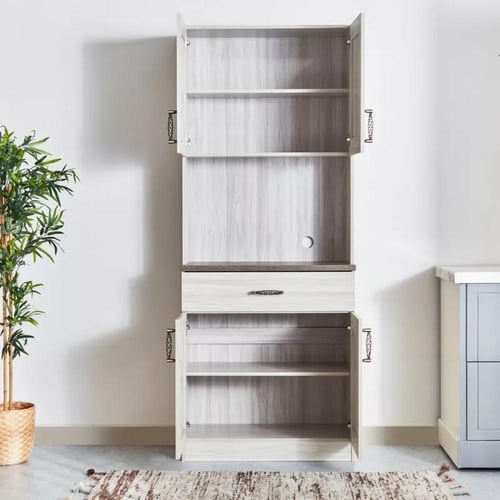 ركن قهوة خشب 4 أبواب بدرج من أنجيليك لون بيج