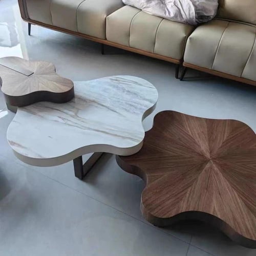 طاولة قهوة سيورا خشب لون بني غامق و أبيض مقاس 160x...