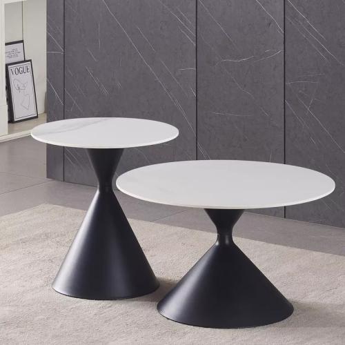 طقم طاولات قهوة إلفيورا قطعتين سطح من الحجر الملبد...